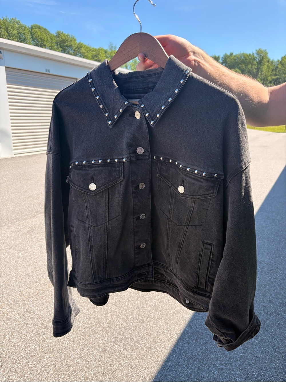 Robert Rodriguez Black Studded Denim Jacket